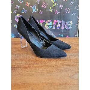Marc Newyork Andrew Marc Black Textile 3.5" Heels Pump SlipOn Shoes 8.5M